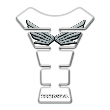 Honda Tank Pad Protector White Print Silver logo 