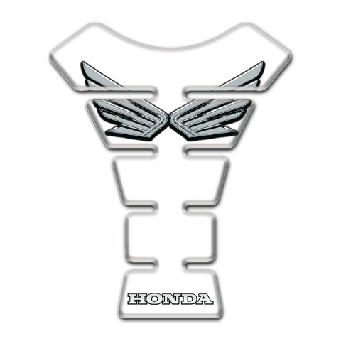 Honda Tank Pad Protector White Print Silver logo 