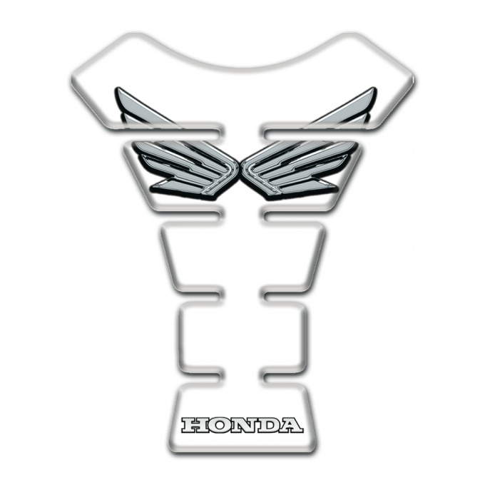 Honda Tank Pad Protector White Print Silver logo 