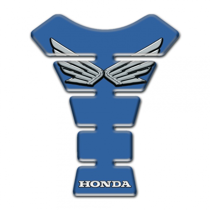 Honda Tank Pad Protector Blue Design Silver Logo 