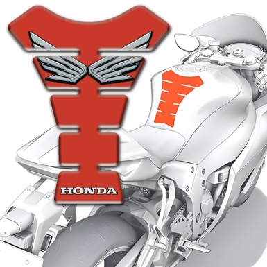 Honda Tank Fuse Red Base Silver Logo  