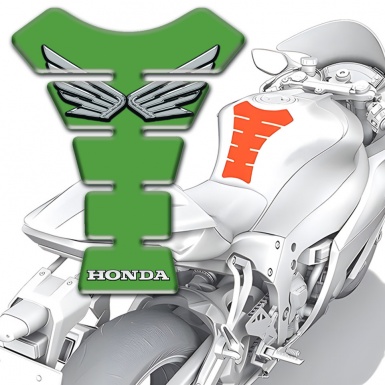 Honda Tank Fuse Green Base Silver Logo 