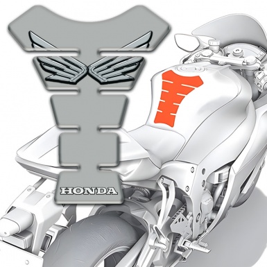 Honda Tank Pad Motorbike Grey Base Silver Logo 