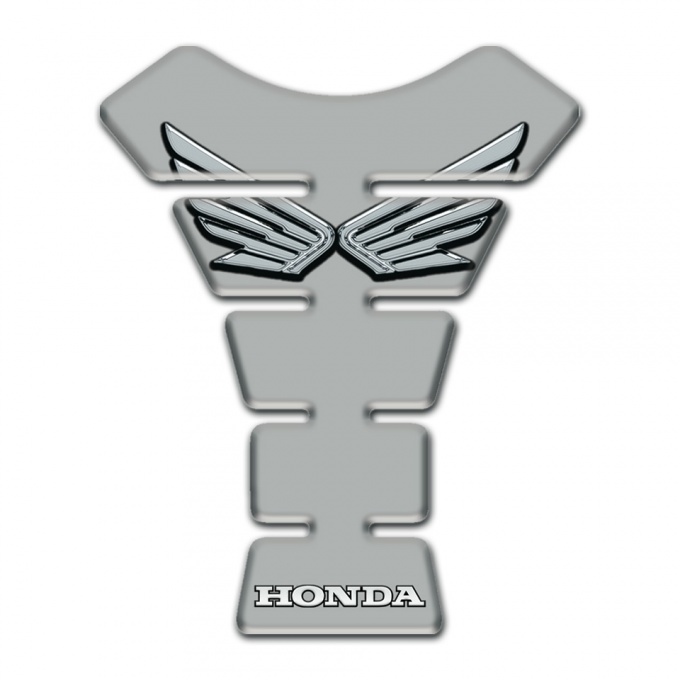 Honda Tank Pad Motorbike Grey Base Silver Logo 