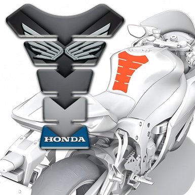 Honda Tank Protector High End High-Quality Design Silver Logo 