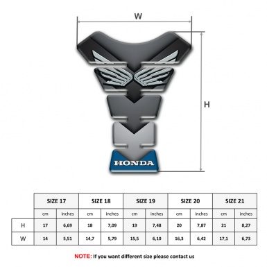 Honda Tank Protector High End High-Quality Design Silver Logo 