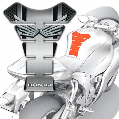 Honda Tank Protector Racing Edition Silver Wings Logo Style 