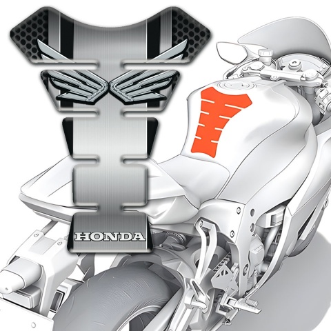 Honda Tank Protector Racing Edition Silver Wings Logo Style 