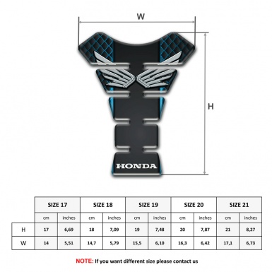 Honda Tank Guard Pads Neon Grid Design Silver Logo 