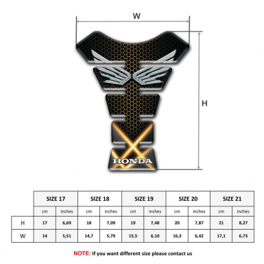 Honda Tank Guard Pads Orange Lights Silver Logo 