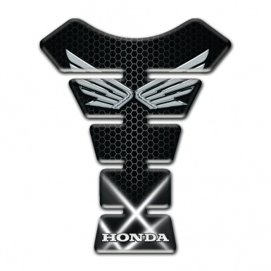 Honda Tank Pad Protector Crossed Lights Silver Logo 
