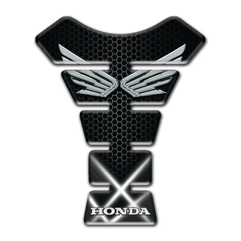 Honda Tank Pad Protector Crossed Lights Silver Logo 