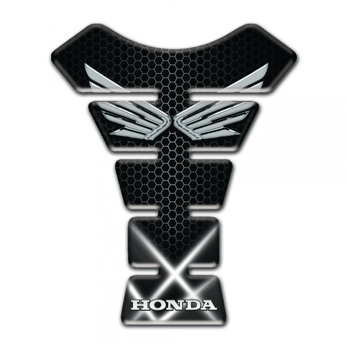 Honda Tank Pad Protector Crossed Lights Silver Logo 
