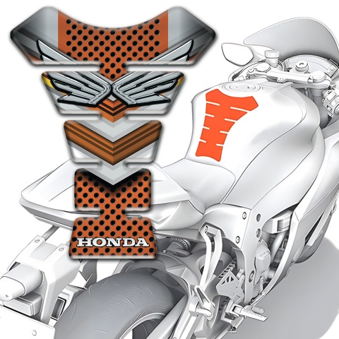 Honda Tank Pad Motorbike Motorcycle Silver Logo Style 