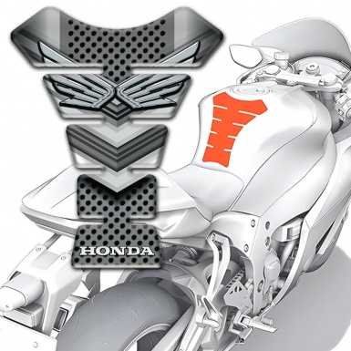 Honda Tank Guard Pads Perforated Metal with V Shape Decoration 