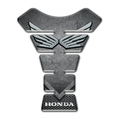 Honda Tank Pad Protector Scratched Plate Base style Silver Logo 