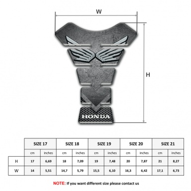 Honda Tank Pad Protector Scratched Plate Base style Silver Logo 