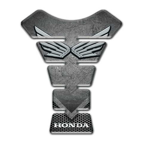 Honda Tank Pad Protector Scratched Plate Base style Silver Logo 