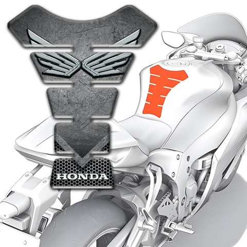 Honda Tank Pad Protector Scratched Plate Base style Silver Logo 