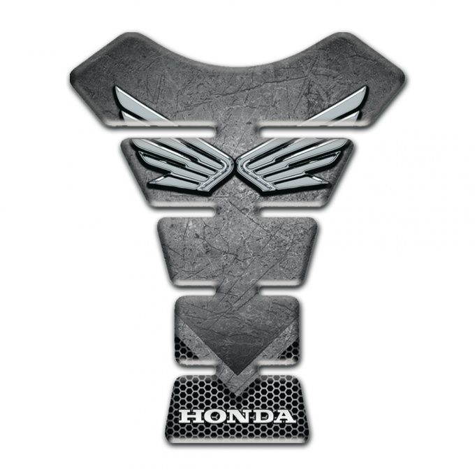 Honda Tank Pad Protector Scratched Plate Base style Silver Logo 