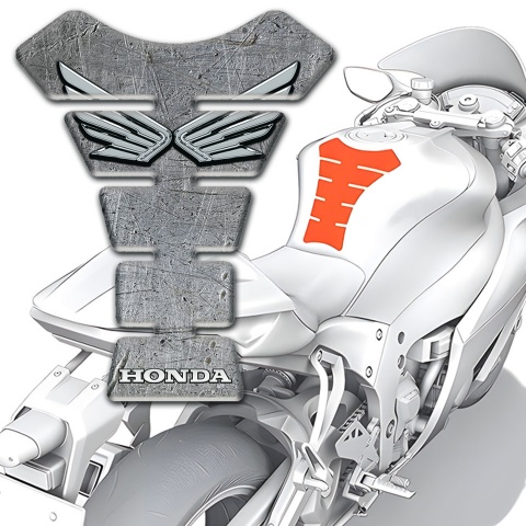 Honda Tank Fuse Stone Base Design Silver Logo 