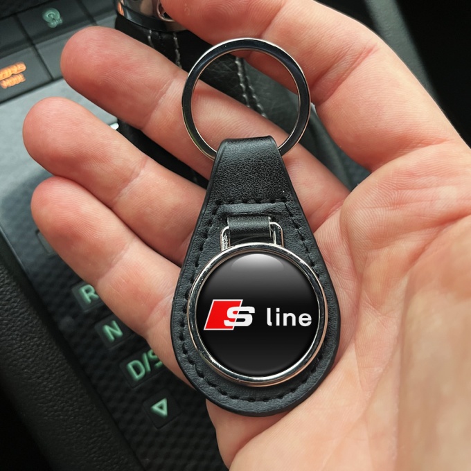 Audi S-line Keychain Leather Black Red Logo | Keychains | Accessories ...