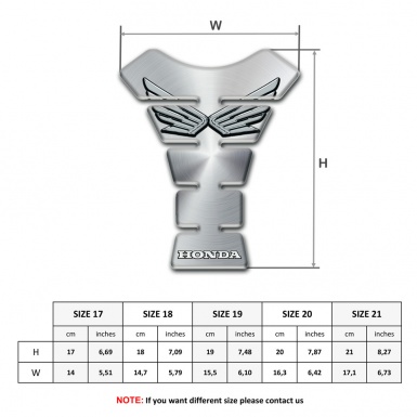 Honda Tank Pad Motorbike Best Quality Silver Edition 