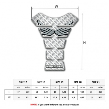 Honda Tank Guard Pads Bright Mesh Design Silver Logo 