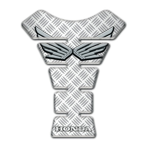 Honda Tank Guard Pads Bright Mesh Design Silver Logo 