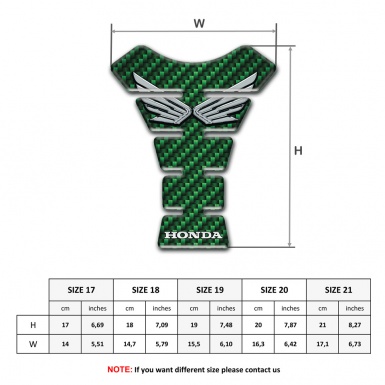 Honda Tank Fuse Green Carbon Design Silver logo 