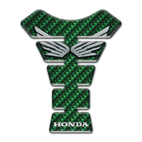 Honda Tank Fuse Green Carbon Design Silver logo 