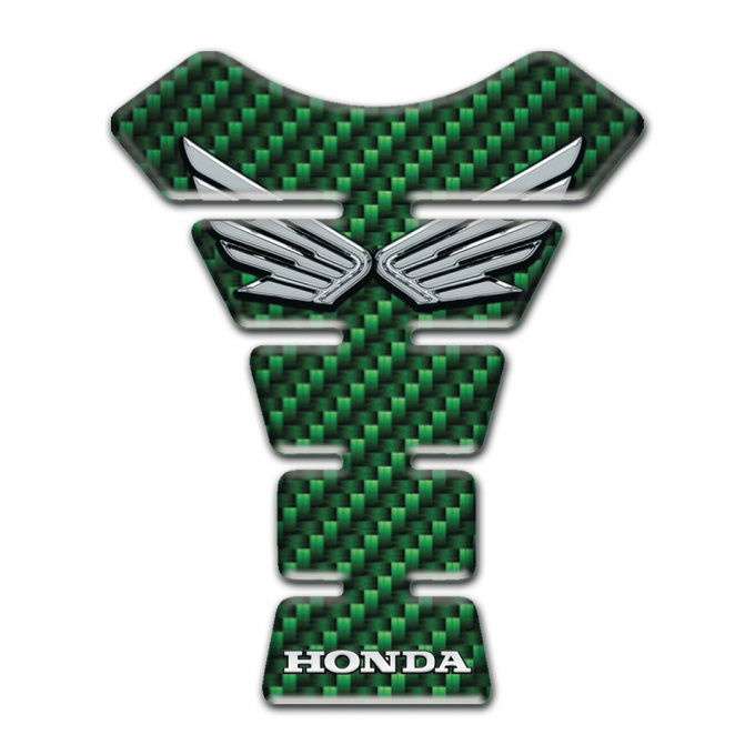Honda Tank Fuse Green Carbon Design Silver logo 