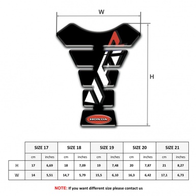 Honda Tank Pad Motorbike Black Template VFR Logo 