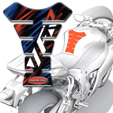 Honda Tank Pad Protector Black Base with Blue Red Decoration VFR Edition 