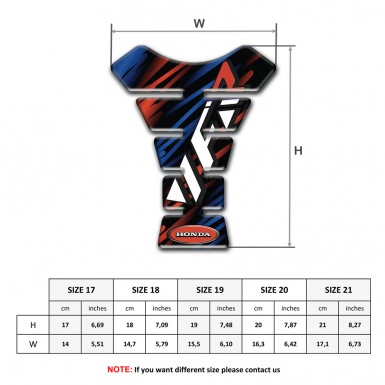 Honda Tank Pad Protector Black Base with Blue Red Decoration VFR Edition 