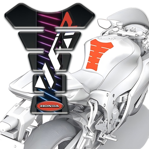 Honda Tank Protector Red Blue Neon Lines Design VFR logo 