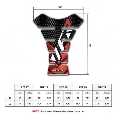Honda Tank Pad Protector Red Black Base VFR logo 
