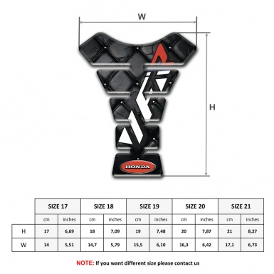 Honda Tank Pad Protector Black Leather Effect Base VFR Logo 