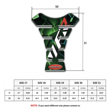 Honda Tank Fuse Green Figures Decoration VFR Logo