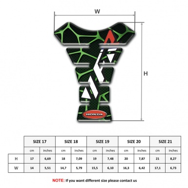 Honda Tank Pad Motorbike Black with Green Stripes Design VFR Logo 
