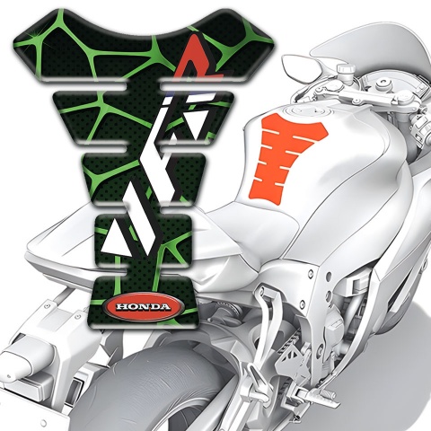Honda Tank Pad Motorbike Black with Green Stripes Design VFR Logo 