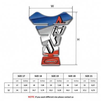 Honda Tank Pad Motorbike Colorful Base VFR Logo 