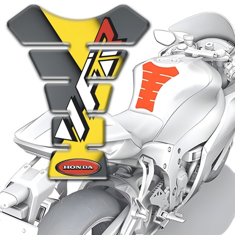 Honda Tank Guard Pads Grey Yellow Base VFR Edition 