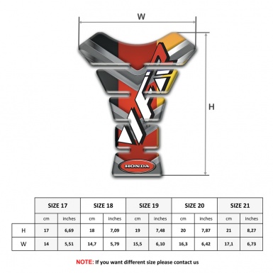 Honda VFR Style Tank Protector Center Silicone Sticker 