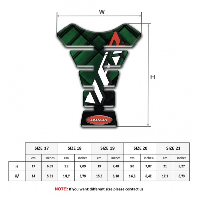Honda Tank Pad Protector Dark Grren Decoration Motive VFR Logo 