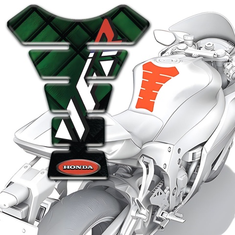 Honda Tank Pad Protector Dark Grren Decoration Motive VFR Logo 