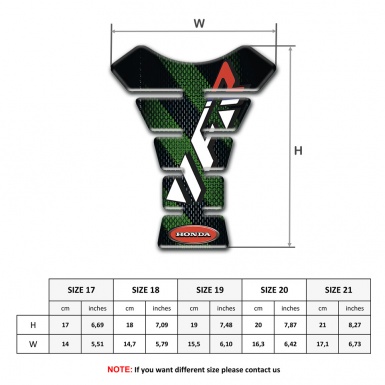 Honda Tank Pad Motorbike Diagonal dark Green Bands Design VFR Logo