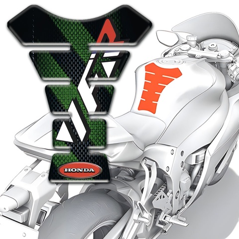 Honda Tank Pad Motorbike Diagonal dark Green Bands Design VFR Logo