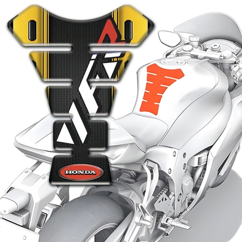 Honda Tank Guard Pads Yellow Black Print VFR Logo 