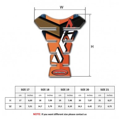 Honda Tank Protector Orange Brown Base VFR Logo Style 